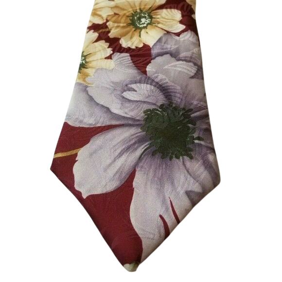 Camden Court Floral Silk Mens Neck Tie Flowers Neckwear Flower Necktie - Picture 1 of 4